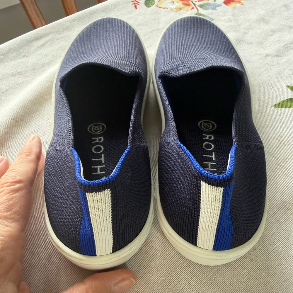 Rothy's The Original Slip On Sneaker in Black blue